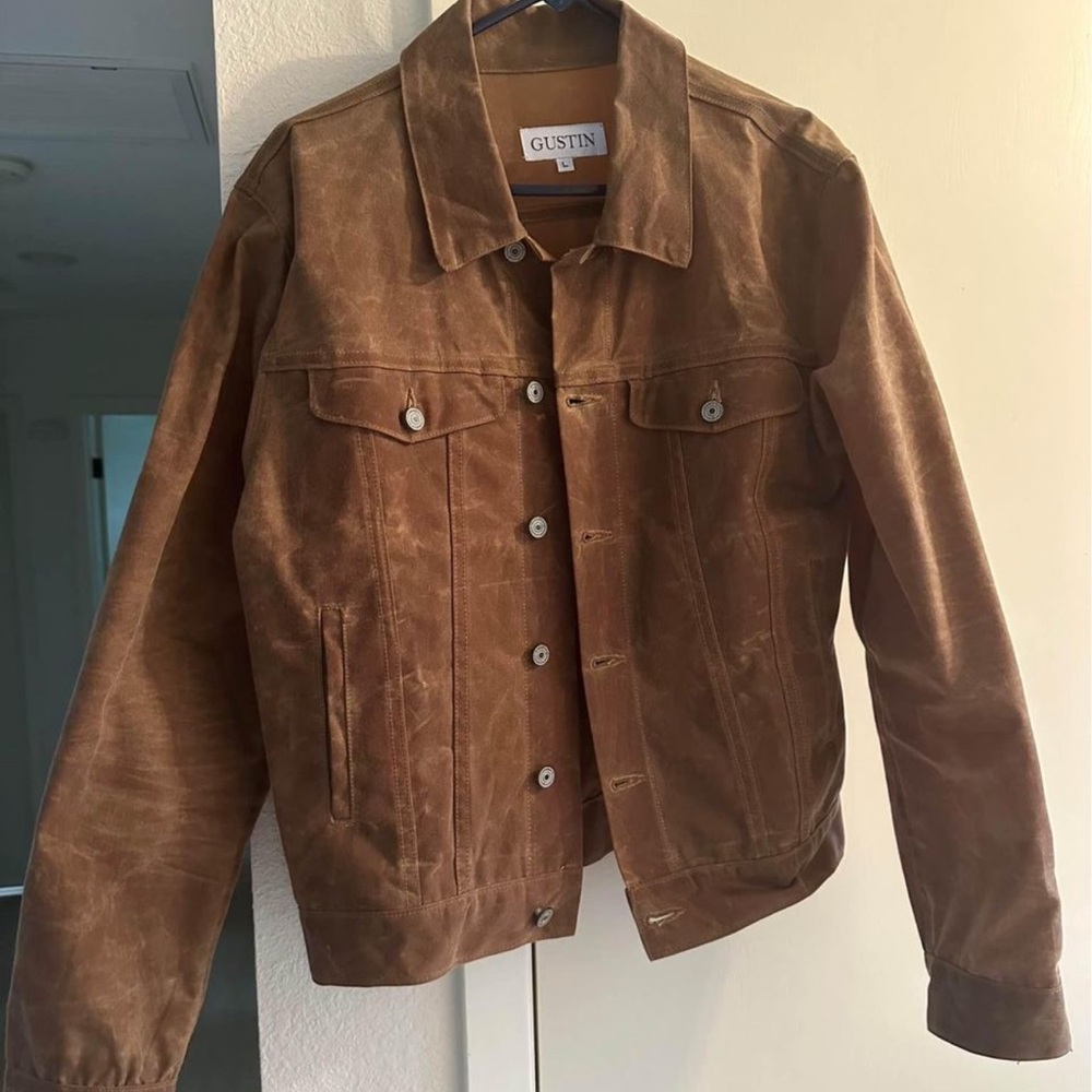 Gustin waxed trucker jacket